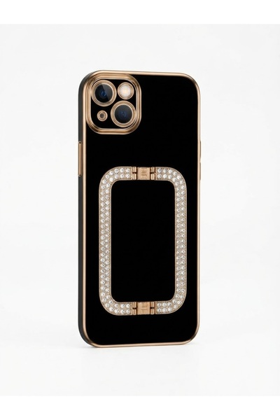 kılıfınbenden Iphone 15 plus / 14 plus black case with handgrip design.