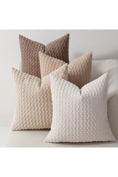 Generic Brand غطاء وسادة بلون أخضر زيتوني 45x45 سم، طقم من 4 قطع، أغطية وسائد...