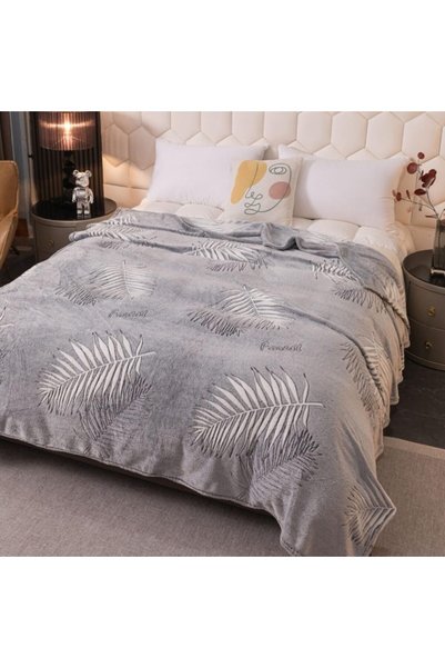 JOJO HOME Pătură fină Cocolino, Jojo Home, Imprimeu frunze de ferigă, 200x230...
