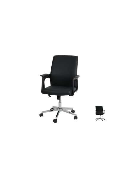 IN HOME STORE Modern Design Comfortable Black Office Chair with Durable Metal...