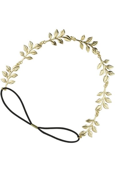 Generic سلسلة رأس من ورق الذهب، عصابة رأس مرنة، إكسسوارات شعر للعروس، إكسسوار...