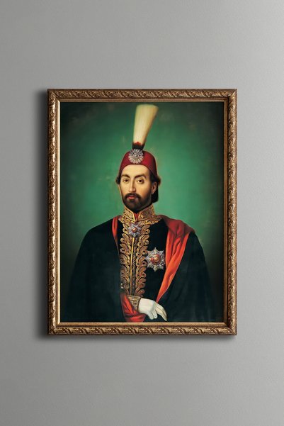 epiqart لوحة "صور السلطان عبد المطلب" - لوحة فنية بنقشة عتيقة - نموذج رفيع.