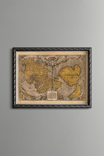epiqart Antique World Map - Vintage Patterned Painting - Slim Model
