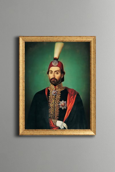 epiqart لوحة "صور السلطان عبد المطلب" - لوحة فنية بنقشة عتيقة - نموذج رفيع.