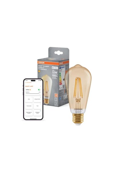 Osram Bec LED SMART+ Matter Classic Edison 53, 6 W, 680 lm, 2400 K, auriu, E2...