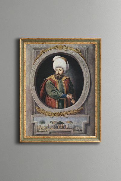 epiqart عثمان بك - لوحة فنية بنقوش عتيقة - تصميم رقيق