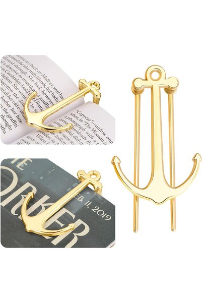 ASKIND Bookmarks Creative Anchor Bookmark, Metal Page Holder for Reading Stud...