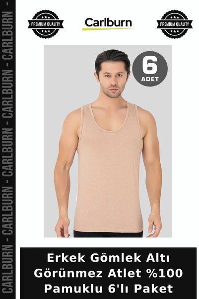 Carlburn Special Series Men's Undershirt, Invisible Tank Top, 100% Cotton, Pa...