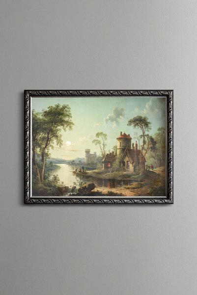 epiqart منظر نهري - لوحة بنمط عتيق - نموذج رفيع