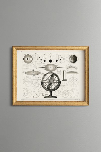 epiqart النجوم والكواكب وعلم الفلك - لوحة فنية بنمط عتيق - تصميم أنيق.