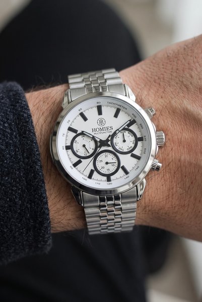 Homies White Dial, Steel, Stainless Steel Strap, 2-Year Warranty, Men's Wrist...