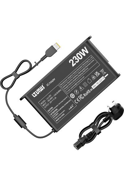 GENERAL شاحن لابتوب بقوة 230 واط لينوفو، 20 فولت 11.5 أمبير، منفذ USB من النوع A
