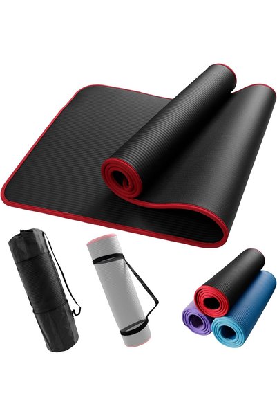Generic Extra Thick Yoga Mat with Reinforced Edges - NBR Non Slip Exercise Ma...