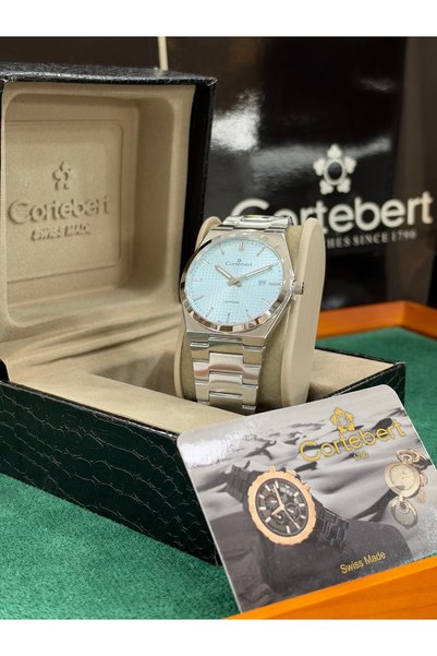 cortebert Men's Watch, Swiss Movement, Sapphire Crystal, 40 mm Slim Case, Ste...