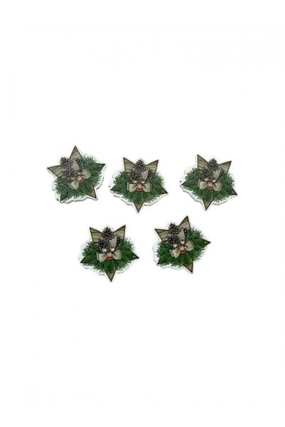 OEM Wooden Buttons Christmas Tree Wreath 100/Set