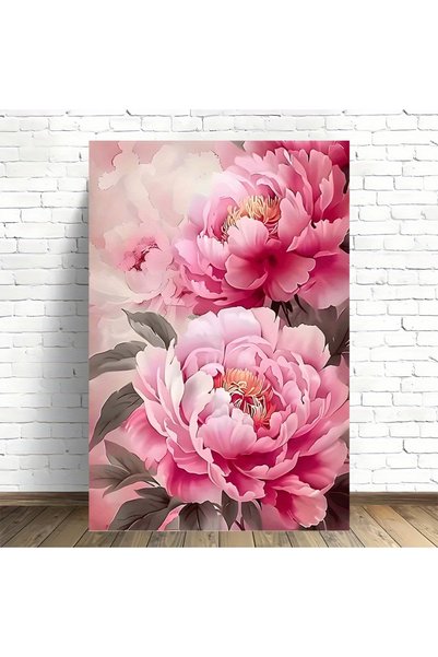 Generic Brand 1pc Pink Peony Flower Canvas Wall Art Print, Modern Canvas Post...