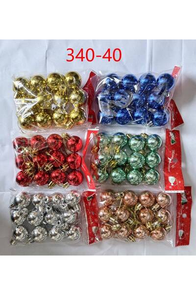 OEM Shiny Christmas balls 3 cm, 12 pcs Red