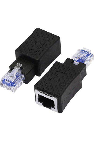 TERRIFI RJ45 Ethernet Adapter 2 Pack, Cat6 Cat5e Cat5 RJ45 Male to Female Cou...