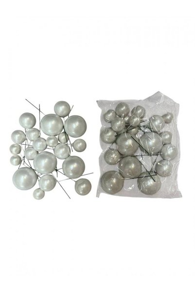 OEM Ornamente Glob cu Sarma 20/set Alb Sidefat
