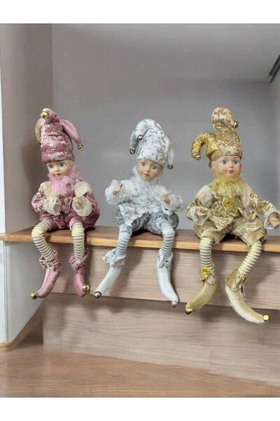 OEM Elf Christmas Tree Decoration 45cm Musical Sit Down Dusty Pink