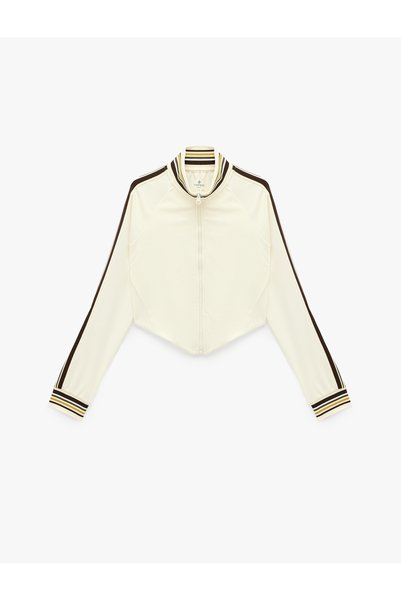 Koton Hanorac sport cu guler înalt, mâneci lungi, croială slim fit, cu fermoa...