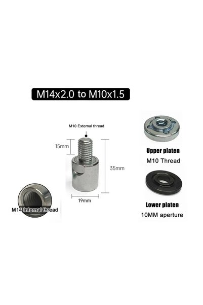 Choice L35 set M14 to M10 Angle Grinder Adapter Durable Thread Slotting Tool ...