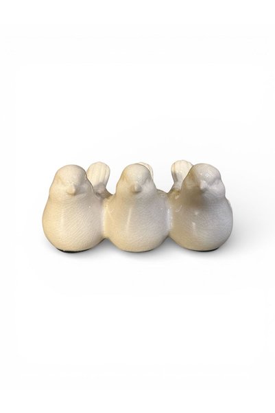 fara marca Decorațiune ceramică 3 păsări, alb-murdar – Ornament pentru casă, ...