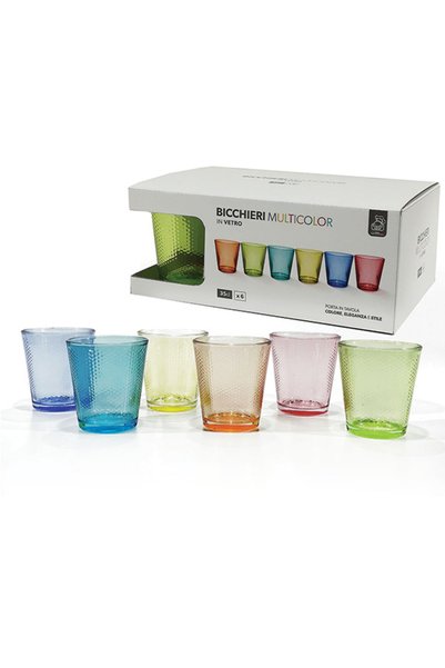 General Trade Σετ 6 χρωματιστών ποτηριών νερού 350ml [77616802]