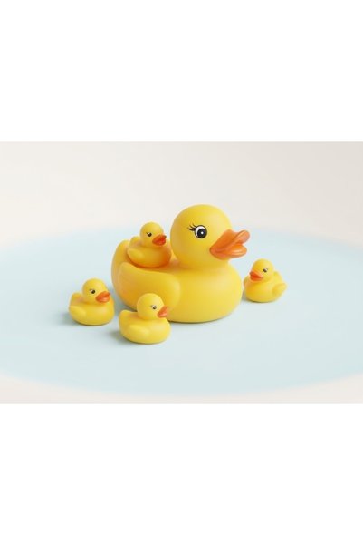 Anne Ördek ve 3 Yavru Ördek Banyo Oyuncağı Sarı Ördek Seti Vik Vik
