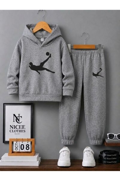 Leto Lykia Children's Track Suit (Black Röveşeta Winter Print)