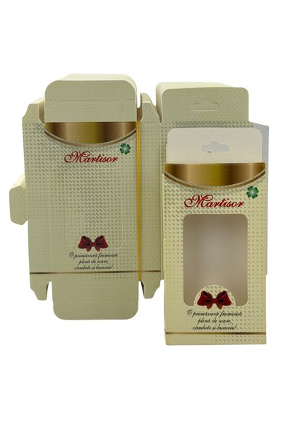 OEM Set of 200 Cardboard Packaging for Martisors, Brooch Boxes, Bow Pattern, ...
