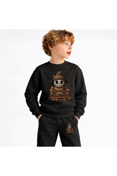 playwear Team Sweatshirt Halloween-Fearprinted Girl Boy Child Crew Neck