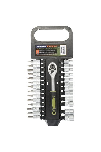 Heinner Set de 27 de piese CTSM020, cheie cu clichet de 1/4", capete tubulare...