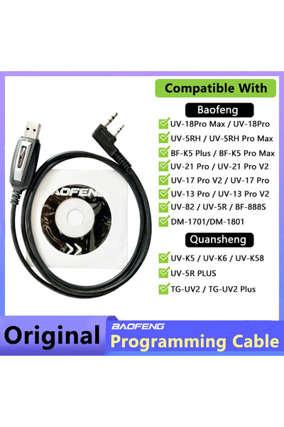 BAOFENG 1PCS USB Programming Cable Quansheng UVK5 UVK6 5RPlus 18Pro 13Plus 17...