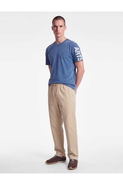 Koton Cotton Short Sleeve Crew Neck Washed Back Printed Slim Fit T-Shirt