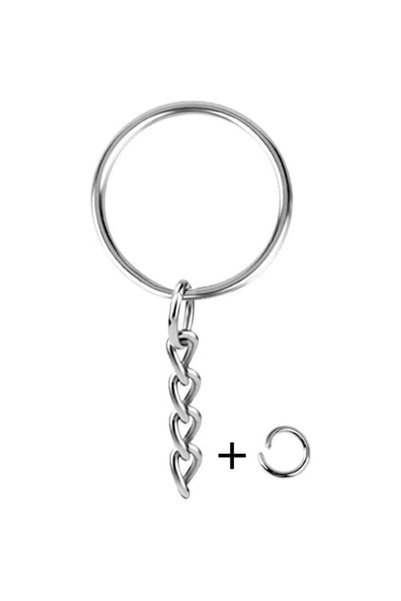 Choice 30PCs 30PCS Split Key Ring with Chain 1 Inch and Jump Rings Silver Col...
