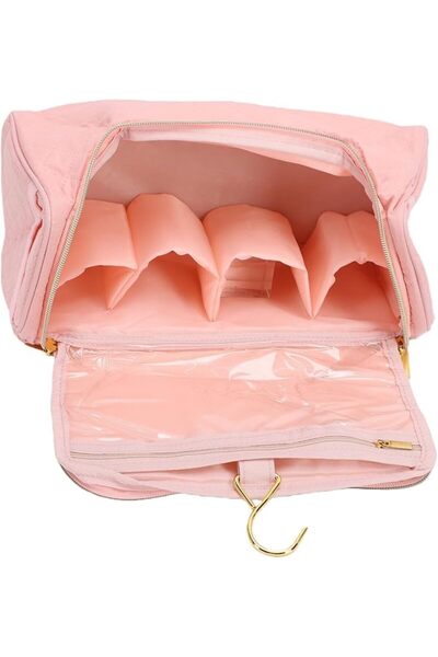 Bewinner Large Capacity Travel Cosmetic Bag with Hanging Hook - 360° Rotating...