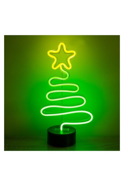 OEM Lampă Decorativă de Crăciun Brad Neon, 120 LED Verde-Galben, 15,5x29,5 cm