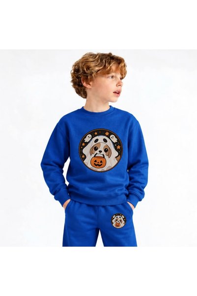 playwear Team Sweatshirt with a Ghost and Pumpkin Print, for Girls and Boys, ...