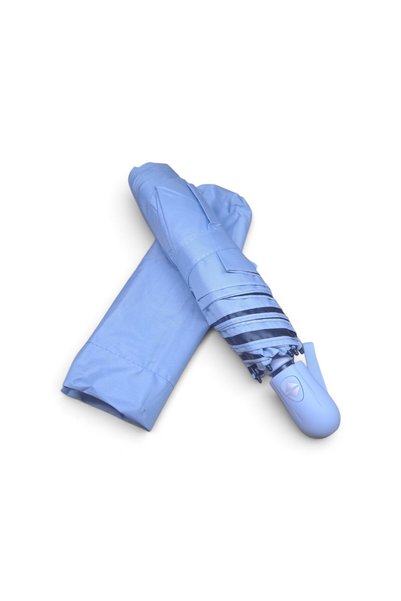 Marlux Umbrelă de damă albastră deschisă, complet automată, cu 6 spițe, de di...