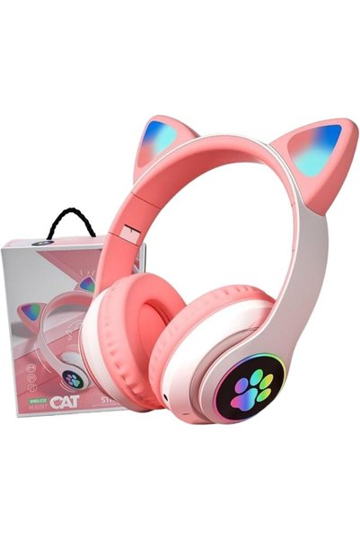 GENERAL Wireless Cat Ear Headphones, LED Light Up, Bluetooth Headphone Foldab...