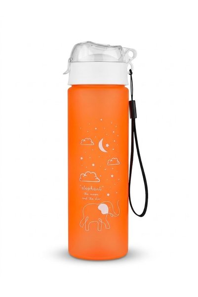 latte Polycarbonate Bottle 500 ml Elephant Pattern Neon Orange