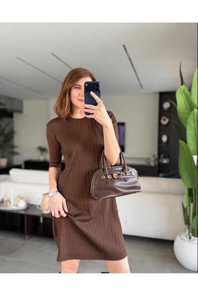 Arya Nisa Kids ΓΥΝΑΙΚΕΙΟ ΦΟΡΕΜΑ ΑΠΟ ΠΛΕΚΤΟ ΥΦΑΣΜΑ ΜΕ ΣΧΕΔΙΟ, ΜΗΚΟΥΣ ΜΕΣΟΥ