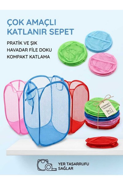 Çok Amaçlı Katlanır Sepet Oyuncak, Kirli Çamaşır ve Ev Düzenleyici Saklama Sepeti