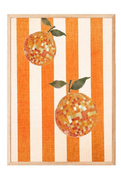 Postifull Mosaic Orange Fruit Poster – Wooden Framed Painting No:160130