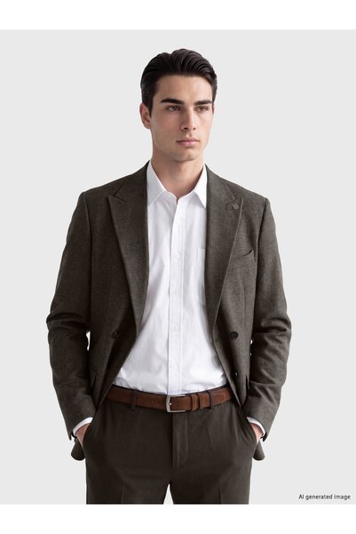 LC Waikiki Özmarka New Season Brown Regular Fit Men's Blazer Jacket