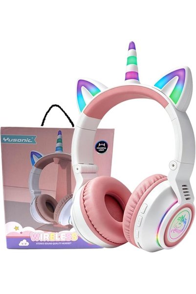 GENERAL Wireless Cat Ear Headphones, LED Light Up, Bluetooth Headphone Foldab...