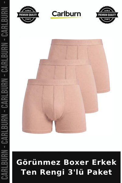 Carlburn Special Series Invisible Boxer Briefs, Men's Skin Tone, Pack of 3, P...