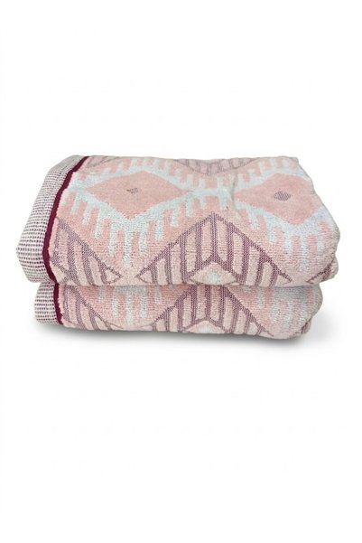 Özdilek Aztec Velvet Towel 2 Pieces 50X90Cm - Pink