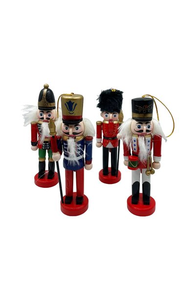 OEM Spărgător de nuci Moș Crăciun 12,5 cm, Set de 4 figurine de Crăciun din l...